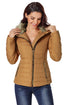 Faux Fur Collar Trim Black Quilted Jacket